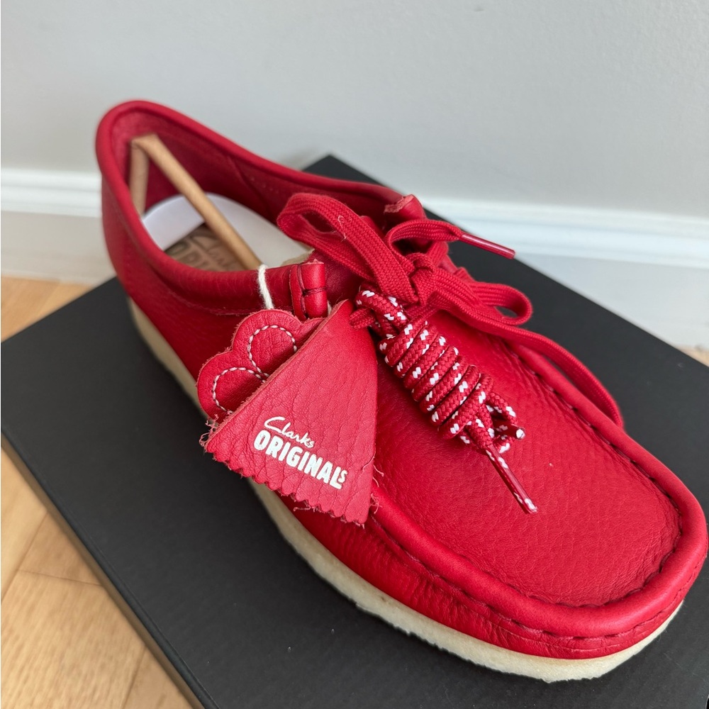 Clarks Originals Wallabee Red Leather Shoes